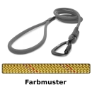 klassische Hundeleine TWIST - L - 145cm - khaki mit roter und lila Linie